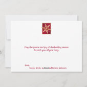 赤、白、金ゴールドクリスマスツリーのクリスマスカード シーズンカード (裏面)