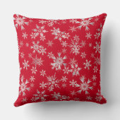 赤、白、銀の雪スタイリッシュ片 クッション (裏面)