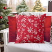 赤、白、銀の雪スタイリッシュ片 クッション