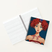 赤・白・青かわいい女の子スパイラルノート ノートブック (内部)