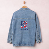 赤、白、青とアメリカ愛 デニムジャケット (ハンガー)