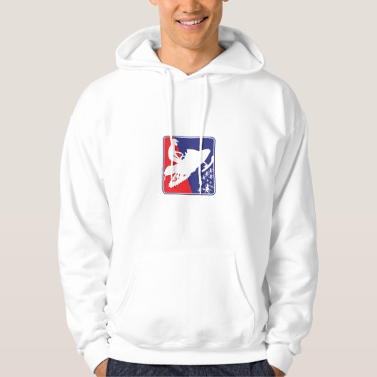 赤+白+青のそり+zazzle パーカ (正面)