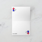 赤、白、青のとストライプ星のノテカード カード (内部)