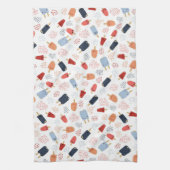 赤、白、青のエプロンに愛国的なアイスキャンディー キッチンタオル (縦)