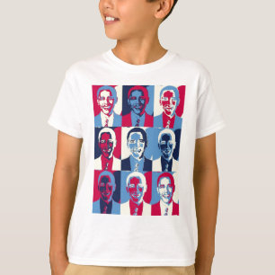 赤・白・青のオバマポップ・アートの芸術 Tシャツ