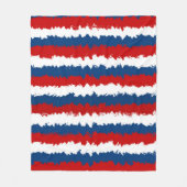 赤、白、青のカッコいいストライプ各 フリースブランケット (正面)