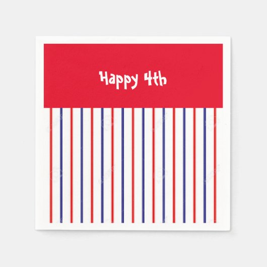 「赤・白・青のガッピー4th」カクテルナプキン スタンダードカクテルナプキン (正面)
