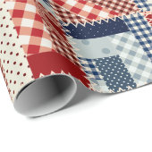 赤、白、青のキルトラッピング紙 ラッピングペーパー (ロールコーナー)