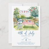 赤、白、青のギャザリング 招待状 (正面)