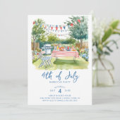 赤、白、青のギャザリング 招待状 (スタンド正面)