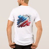 赤、白、青のクラウドトレイルを使用したファイタージェット トライブレンドＴシャツ (裏面)