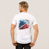 赤、白、青のクラウドトレイルを使用したファイタージェット トライブレンドＴシャツ (裏面全面)