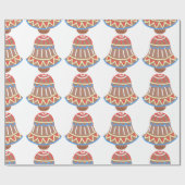 赤、白、青のクリスマスホリデークッキー ラッピングペーパー (フラット)