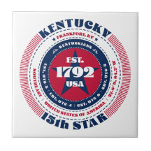 赤、白、青のケンタッキーのセラミックタイル