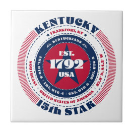 赤、白、青のケンタッキーのセラミックタイル タイル