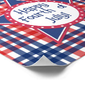 赤、白、青のケーキポップ・アートの ポスター (角)