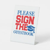 赤・白・青のゲストブック卒業表 台座サイン (正面)