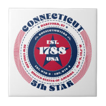 赤、白、青のコネチカットのセラミックタイル