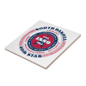 赤・白・青のサウスダコタの陶磁器タイル タイル (側面)