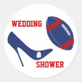 赤、白、青のサッカーをテーマにした封筒用シール ラウンドシール (正面)