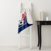 赤・白・青のサッカーボールDIY文字S シェルパブランケット (インサイチュ)