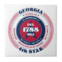 赤、白、青のジョージアのセラミックタイル