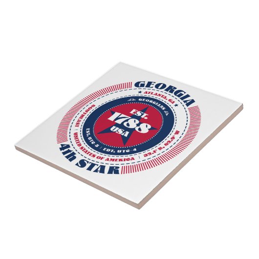 赤、白、青のジョージアのセラミックタイル タイル (側面)