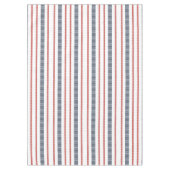 赤、白、青のストライプのストライプTableloth テーブルクロス (正面)