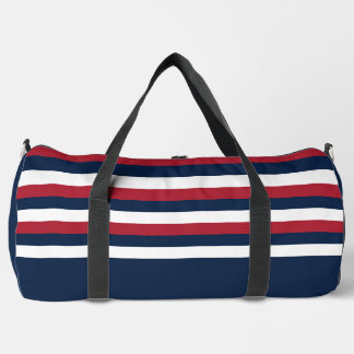 赤、白、青のストライプダッフェルバッグ ダッフルバッグ