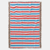 赤、白、青のストライプ星 スローブランケット (正面縦)