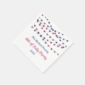 赤・白・青のストリングライト7月パーティー4日 スタンダードカクテルナプキン (角)