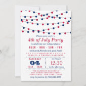赤・白・青のストリングライト7月パーティー4日 招待状 (正面)