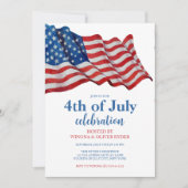 赤・白・青のストリングライト7月パーティー4日 招待状 (正面)