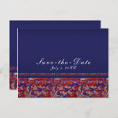 赤・白・青のスパークル シーケンス 4th of July パーティー 案内ポストカード (正面/裏面)