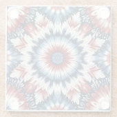 赤、白、青のタイ染料 ガラスコースター (裏面)