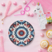 赤、白、青のタイ染料 ペーパープレート (パーティー)