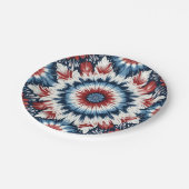 赤、白、青のタイ染料 ペーパープレート (アングル)