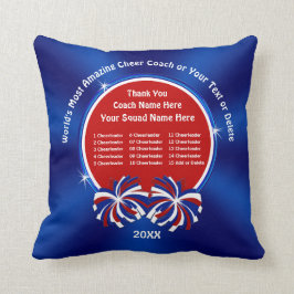赤、白、青のチアリーティングコーチ クッション