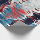 赤、白、青のチェスの駒キング、クイーン、ビショップ ラッピングペーパー (角)