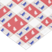 赤、白、青のチェッカーボード猫パターン テーブルクロス (アングル)