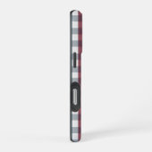 赤+白+青のチェック柄モノグラム iPhoneケース (右側面)