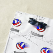 赤、白、青のバレーボール ビーチタオル (インサイチュ)