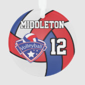 赤、白、青のバレーボール | DIY文字 オーナメント (裏面)