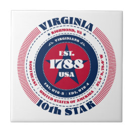 赤、白、青のバージニアのセラミックタイル タイル