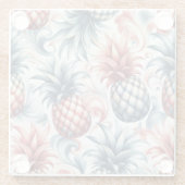 赤・白・青のパイナップル ガラスコースター (裏面)