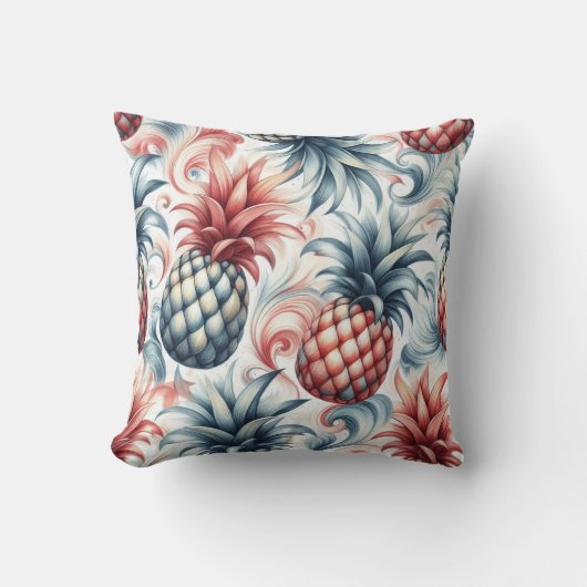 赤・白・青のパイナップル クッション (正面)