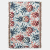 赤・白・青のパイナップル スローブランケット (正面縦)