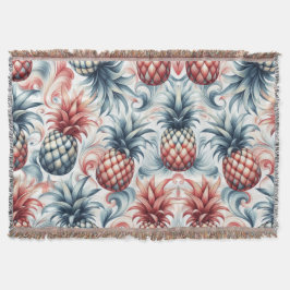 赤・白・青のパイナップル スローブランケット