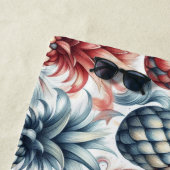 赤・白・青のパイナップル ビーチタオル (インサイチュ)