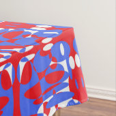 赤、白、青のパターンの球体 テーブルクロス (インサイチュ)